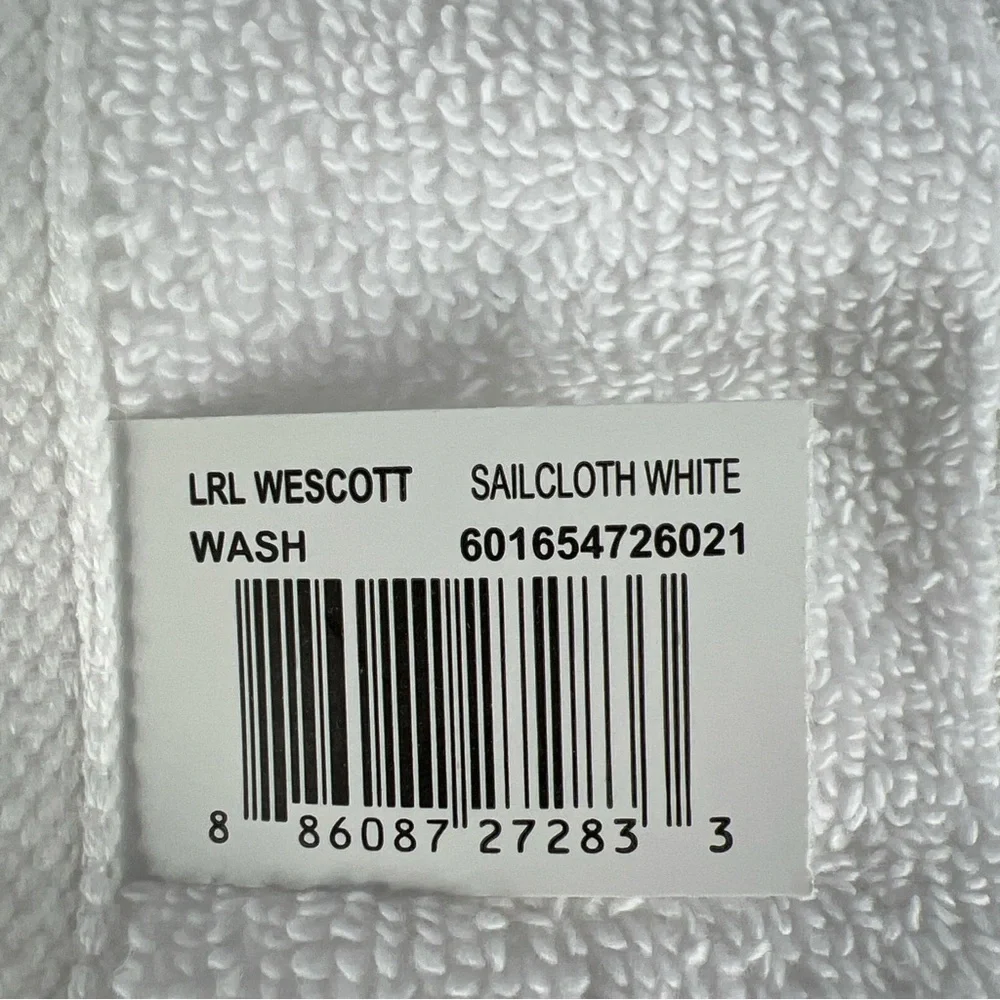 4 Ralph Lauren Washcloths Wescott Sailcloth Pure White 4 Pc Set Cotton NEW